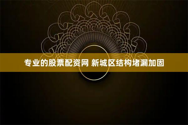专业的股票配资网 新城区结构堵漏加固